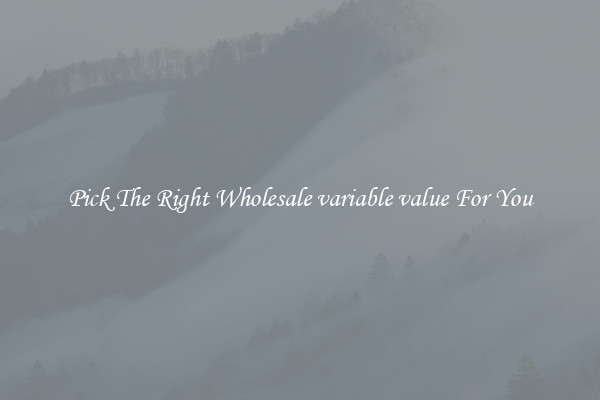 Pick The Right Wholesale variable value For You