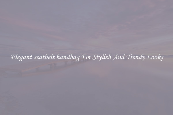 Elegant seatbelt handbag For Stylish And Trendy Looks