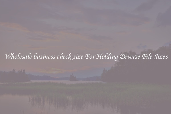 Wholesale business check size For Holding Diverse File Sizes