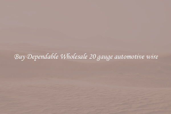 Buy Dependable Wholesale 20 gauge automotive wire