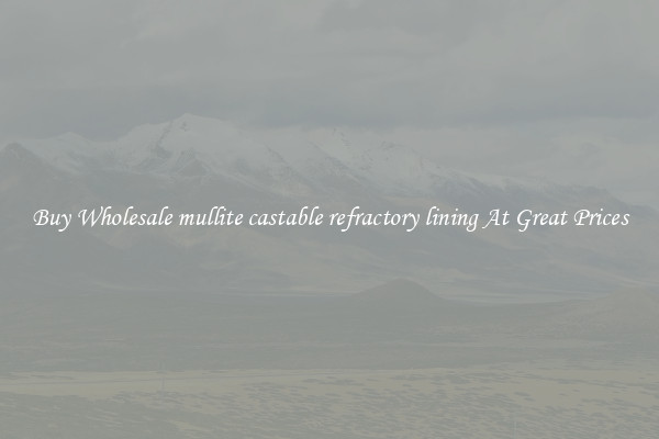 Buy Wholesale mullite castable refractory lining At Great Prices