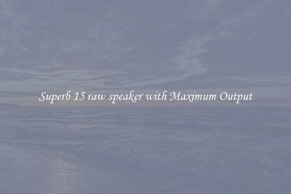 Superb 15 raw speaker with Maximum Output