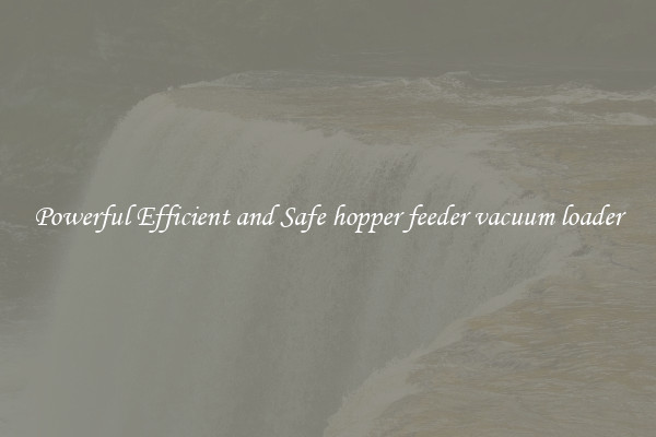 Powerful Efficient and Safe hopper feeder vacuum loader
